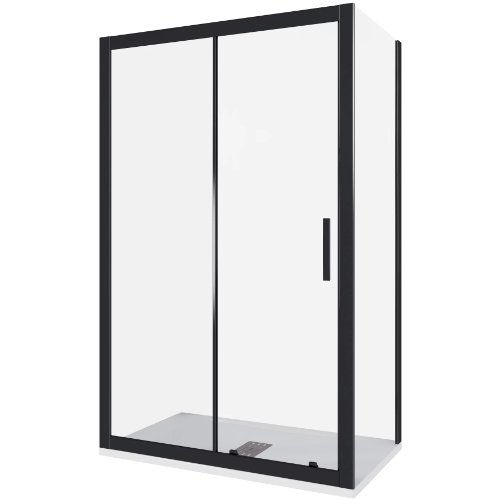 Душевой уголок Good Door Cofe WTW+SP 110х100 стекло прозрачное/профиль черный