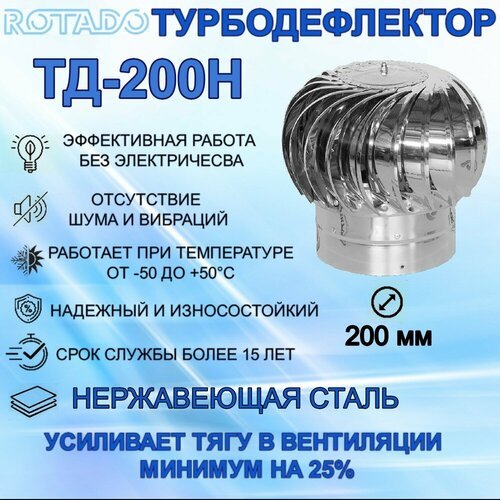 Турбодефлектор ROTADO ТД-200 из нержавеющей стали