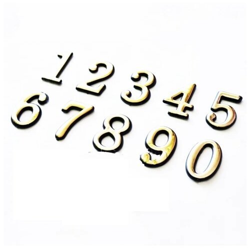 Набор дверных цифр от 0 до 9 цвет: золото