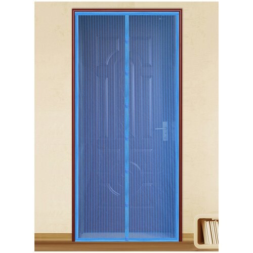 Сетка москитная на дверь на магнитах 100х210 Синий цвет / Антимоскитная сетка / Москитная сетка