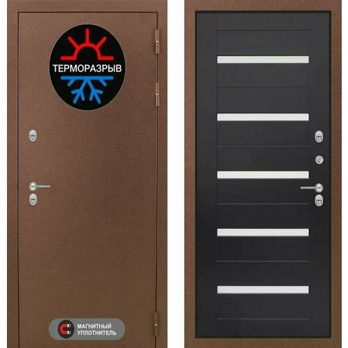 Входная дверь Labirint Термо Магнит 01 'Венге' 880x2050, открывание правое