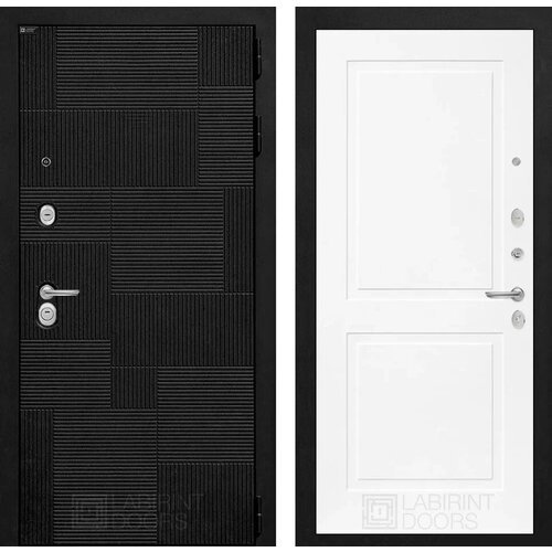 Входная дверь металлическая в квартиру PAZL с внутренней панелью 11, цвет белый софт, размер по коробке 880х2050, правая