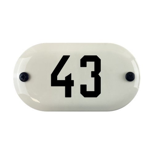 Номер на дверь '43' Ретро, из стали, 6х11 см, самоклеющийся, эмалированный. Все цифры в наличии.