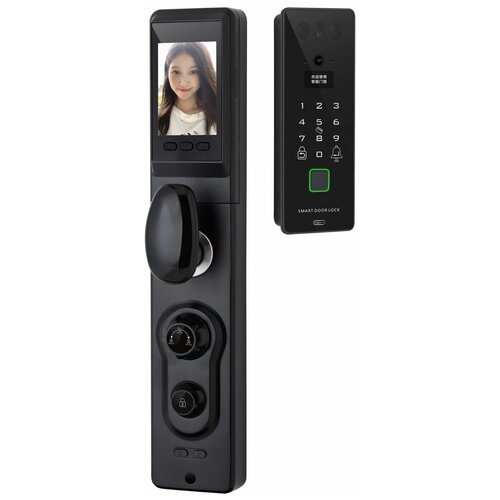 Умный дверной замок DiXiS 3D Face Automatic Smart Door Fingerprint Lock DQZ007B (Tuya) - Черный