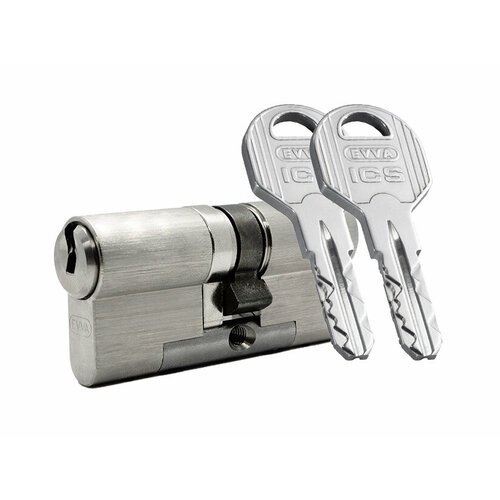 Цилиндр EVVA ICS ключ-ключ с функцией Vario (размер 56х46 мм) - Никель (2+5 ключей)
