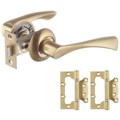 Комплект фурнитуры для двери Corsa Deco с защелкой и петлями (золото) (669857)