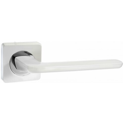 Дверная ручка Renz Лана (супер белый; хром блестящий) INDH 95-02 SW/CP