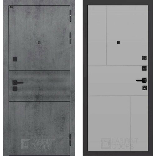 Входная дверь Labirint Infinity 21 'Грей Софт (Серый светлый)' 960x2050, открывание правое