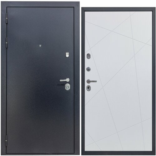 Дверь входная металлическая DIVA 40 2050x960 Левая Титан - Д11 Белый Софт, тепло-шумоизоляция, антикоррозийная защита для квартиры и дома