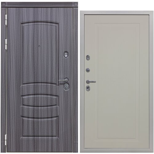 Дверь входная металлическая DIVA 42 2050x960 Левая Сандал серый - Н10 Софт Шампань, тепло-шумоизоляция, антикоррозийная защита для квартиры