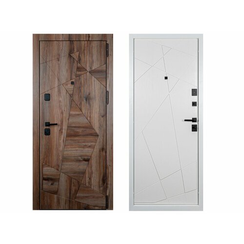 Входная дверь Вуд гранд с покрытием МДФ, дуб бомонд лофт - дуб брашированный, 950*2030мм, правое открывание.