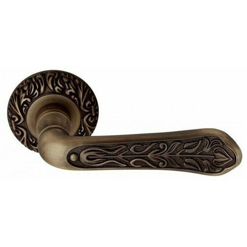 Ручка дверная межкомнатная на розетке (комплект, 2 шт) Vilardi Елена MAB Античная матовая бронза