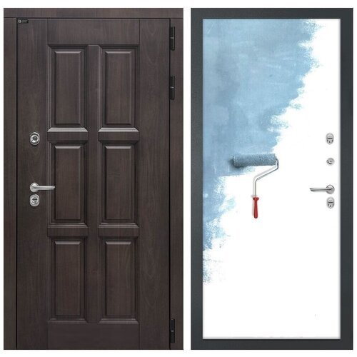 Входная уличная дверь для дома с терморазрывом LONDON с внутренней панелью 28 грунт под покраску, размер по коробке 880х2050, левая