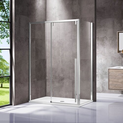 Vincea Душевой уголок Vincea Lugano VSR-1L8013CL-1, 130 x 80 см, прямоугольный, дверь раздвижная, стекло прозрачное, хром