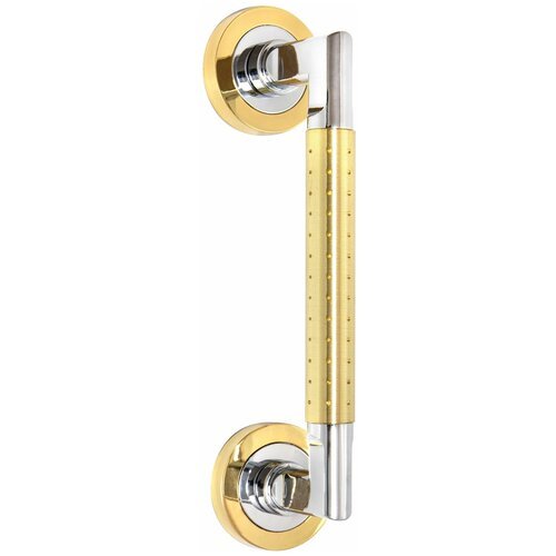 Ручка-скоба для входных и межкомнатных дверей UNO М-8074 200 мм GP/CP Золото/хром (1 шт)