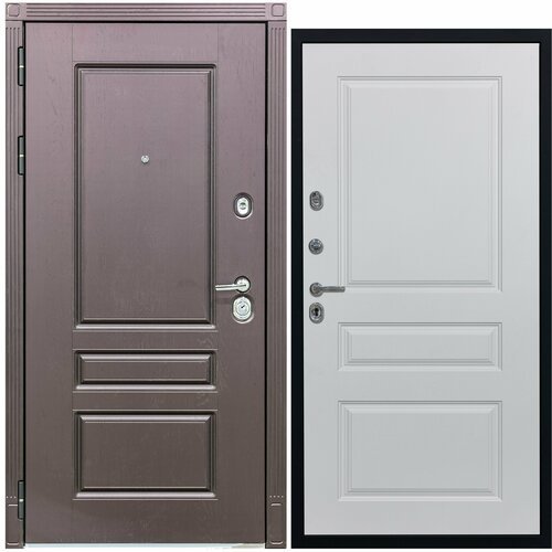 Дверь входная металлическая DIVA ДХ-27 2050x960 Левая Крафтовый дуб - Д13 Белый софт, тепло-шумоизоляция, антикоррозийная защита для квартиры