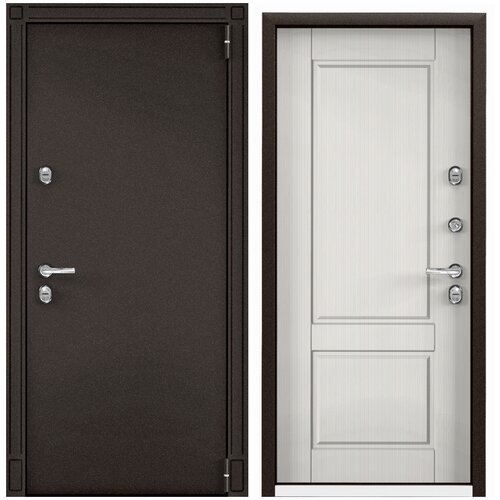 Дверь входная для дома Torex Snegir 55 950х2050, правый, тепло-шумоизоляция, антикоррозийная защита, замки 4-го и 3-го класса защиты, коричневый