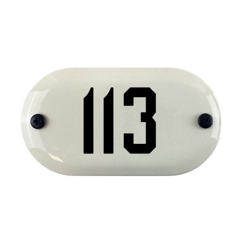 Номер на дверь '113' Ретро, из стали, 6х11 см, самоклеющийся, эмалированный. Все цифры в наличии.