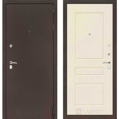 Входная дверь Labirint Classic Антик медный 03 Крем софт 960x2050, открывание левое