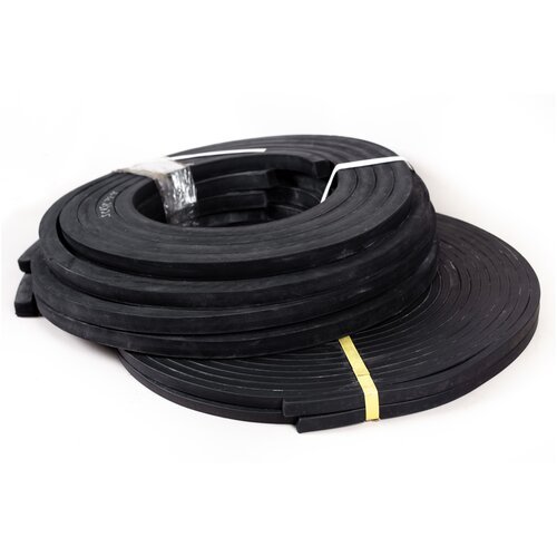 Шнур резиновый уплотнительный черный монолитный жесткий прямоугольный размер 5х32 мм длина 2,5 метра