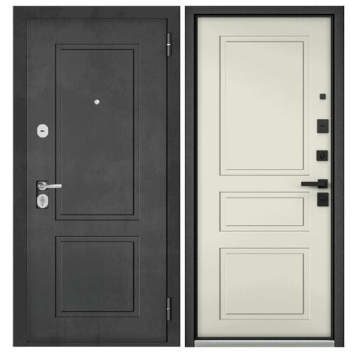 Дверь входная для квартиры Torex TRUST Optima 960х2050, правый, тепло-шумоизоляция, антикоррозийная защита, замки 3-го и 4-го класса, черный/бежевый
