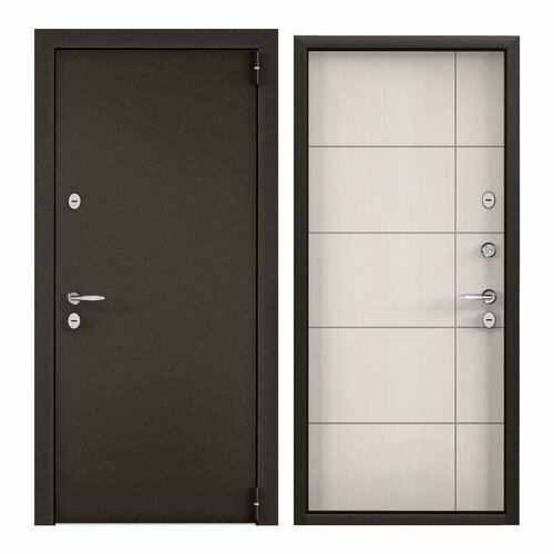 Дверь входная Torex для дома Village 880х2050 правый, тепло-шумоизоляция, антикоррозийная защита, замки 4го и 3го класса, коричневый/бежевый