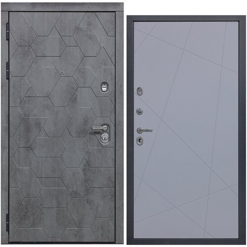 Дверь входная металлическая DIVA 51 2050x860 Левая Бетон Темный - Д11 Силк Маус, тепло-шумоизоляция, антикоррозийная защита для квартиры