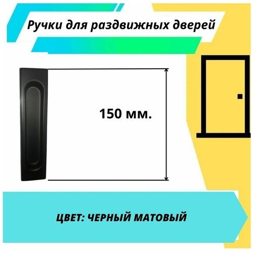 Ручка для раздвижных дверей (шкаф-купе) черный матовый цвет