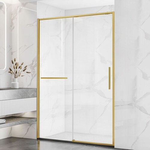 Душевая дверь Vincea Slim Soft VDS-1SS140CLG, 1400, брашированное золото, стекло прозрачное