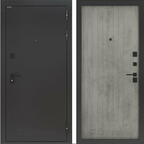 Входная стальная дверь BN-01.2 с внутренней панелью ФЛ-732, бетон серый, размер по коробке 960х2050, правая