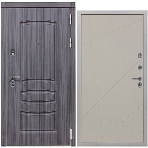 Дверь входная металлическая DIVA 42 2050x860 Правая Сандал серый - Д11 Софт Шампань, тепло-шумоизоляция, антикоррозийная защита для квартиры