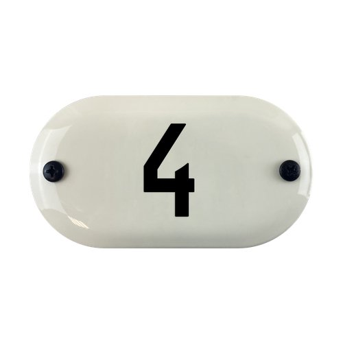 Номер на дверь '4' Ретро, из стали, 6х11 см, самоклеющийся, эмалированный. Все цифры в наличии.
