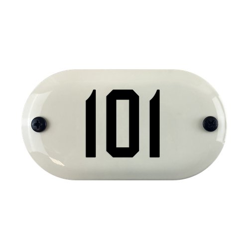 Номер на дверь '101' Ретро, из стали, 6х11 см, самоклеющийся, эмалированный. Все цифры в наличии.