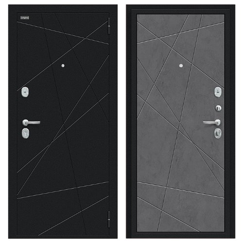 Входная дверь Браво/Dveri Bravo/Граффити-5 Букле черное/Slate Art, двери браво 2050x860 левая