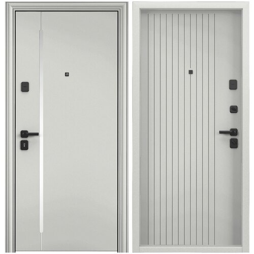 Дверь входная для квартиры Torex Super Omega PRO 950х2050, правый, тепло-шумоизоляция, антикоррозийная защита, замки 4-го класса защиты, светло-серый