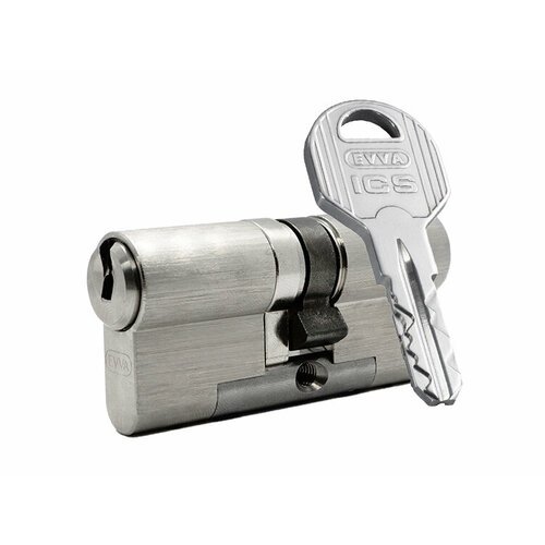 Цилиндр EVVA ICS ключ-ключ (размер 51х46 мм) - Никель (3 ключа)