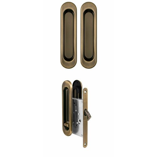 Комплект Punto Ручки для раздвижных дверей Soft LINE SL-010 AB, Защелка с ручками для раздвижных дверей Soft LINE SL-011 AB