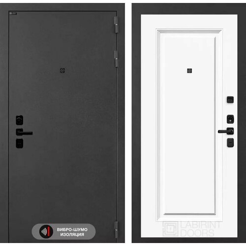 Входная дверь ACUSTIC с внутренней панелью 27 RAL 9003, эмаль 16 мм, размер по коробке 960х2050, правая