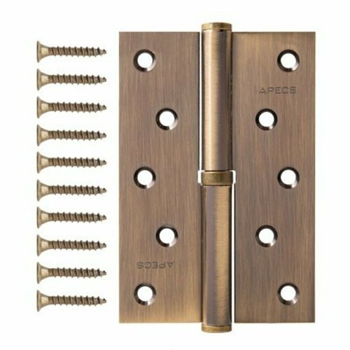 Петля врезная для деревянных дверей, с подшипником, Apecs, 120х80х3 мм, правая, B-Steel-AB-R, 13697, бронза