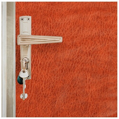 Комплект для обивки дверей 110 × 205 см: иск. кожа, поролон 5 мм, гвозди, струна, коричневый, «Рулон»