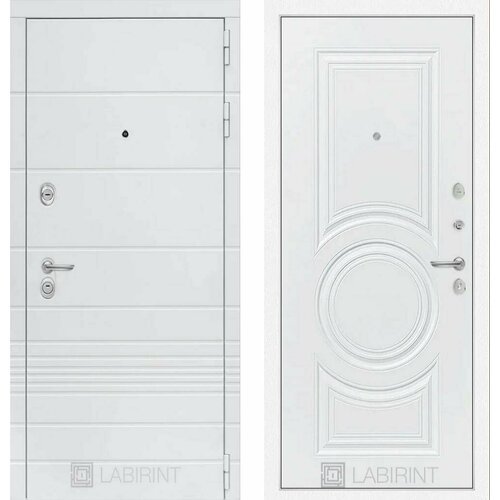 Входная дверь Labirint Trendo 23 Белый софт 880x2050, открывание левое