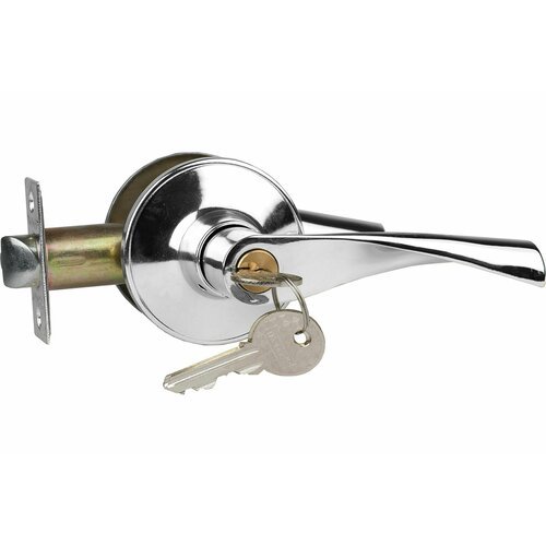 Ручка-защелка дверная межкомнатная ключ/фиксатор, хром