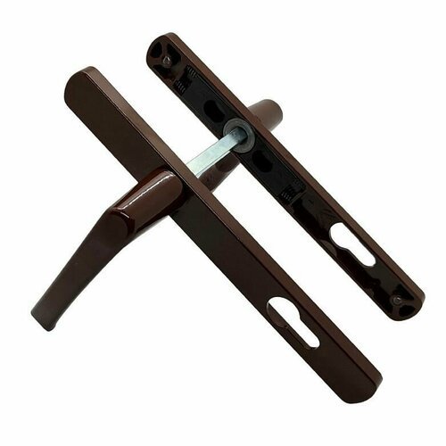 Комплект ручек для узкопрофильных замков FURAL НГ-85.40.25.02 для алюминиевой двери, для двери ПВХ / коричневые
