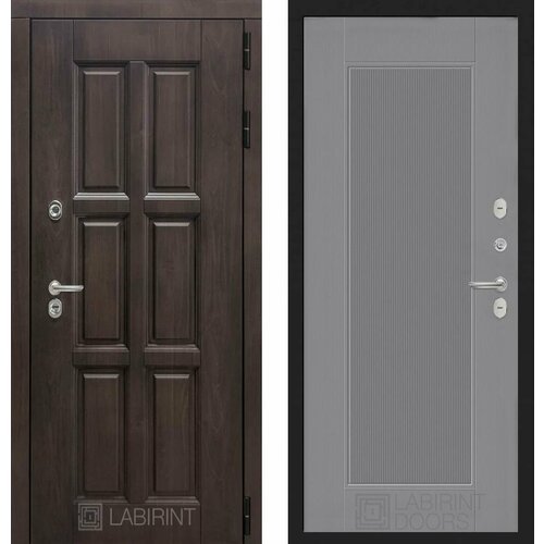 Входная дверь Labirint Термо Лондон 30 Амстрод 'Серый софт рельеф' 960x2050, открывание правое