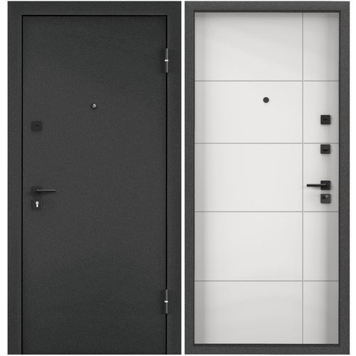Дверь входная для квартиры Torex Terminal-C 860х2050, правый, тепло-шумоизоляция, антикоррозийная защита, замки 3-го класса защиты, темно-серый/белый