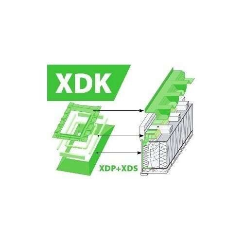 XDK-RU комплект окладов гидро- пароизоляционный для мансардных окон FAKRO, 66х118 см,