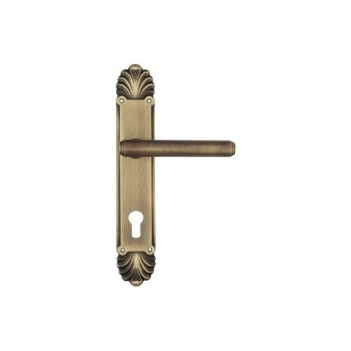 Дверная ручка Venezia 'EXA' CYL на планке PL87 матовая бронза