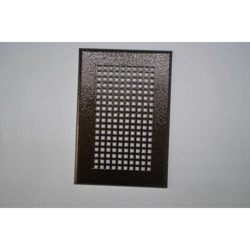 Вентиляционная решетка металлическая на магнитах 190х140мм, тип перфорации кружок, антик бронзовый