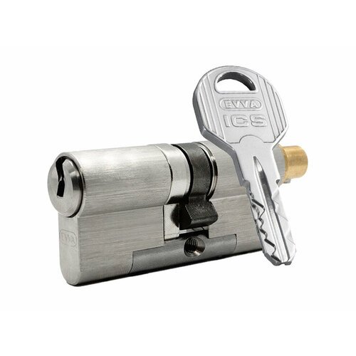 Цилиндр EVVA ICS ключ-вертушка (размер 61х41 мм) - Никель (3 ключа)
