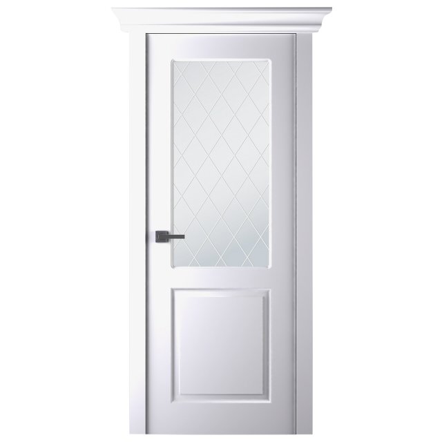 полотно дверное Альта ПО 2,0-0,8 эмаль белый мателюкс белый витраж 39 с утеплителем